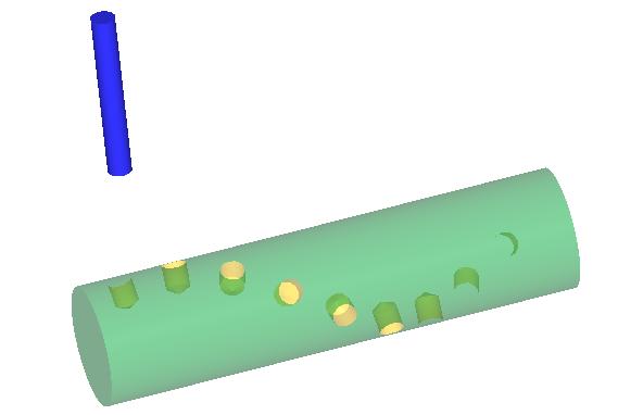 Řešené úkoly při soustružení v CAD/CAM systému 125 Obrázek 3.72 Verifikace vrtání děr ve šroubovici Další zdroje Obrázek 3.