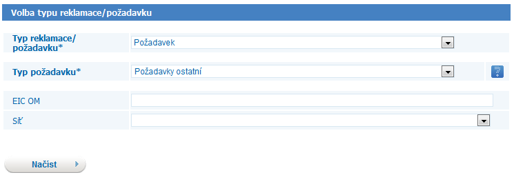 V případě, že u zadaného EIC OM je evidováno více zákazníků, s nímž má nebo měl daný obchodník uzavřenou smlouvu o distribuci, zobrazí se dropdown s výběrem zákazníků.