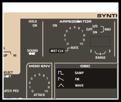 13 Syntezátor Podívejme se nyní na některé vlastnost syntezátoru u Stage 2. 1 Podržte Shft a stsknete tlačítko Bank C/Synth Int pod dsplejem. 2 Stskem Oscllator najděte a zvolte plový vzorek.