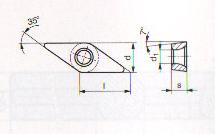 Rozměry nástroje SVJC R 1616 H11 [9] Označení ISO h [mm] b [mm] l 1 [mm] l 3 [mm] f [mm] SVJC R 1616 H11 8 8 100 21,5 8 Obr. 28.