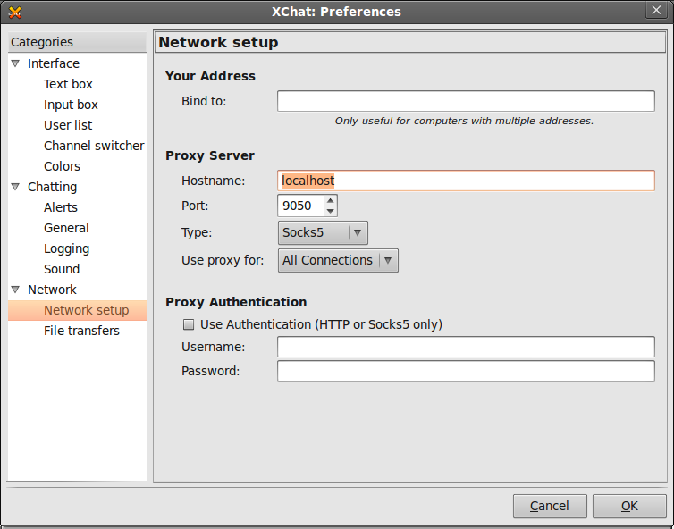 7. Použití anonymizéru Obrázek 7.1: Nastavení použití proxy v programu Mozzila Firefox. jiného protokolu, než je HTTP.