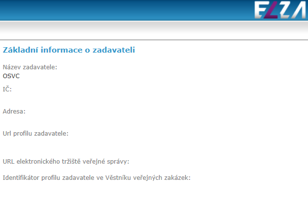 A-02-ELZA-Uživatelská dokumentace pro dodavatele strana 13/27 3 Profily zadavatelů a veřejné zakázky Na úvodní stránce se zobrazuje seznam aktivních profilů zadavatelů registrovaných v tomto Systému.