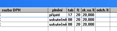 Kontrola DPH Kontrolovat odchylku u sazby DPH podle zadané sazby DPH a základu DPH bude dopočítána přesná výše DPH a porovnána s částkou DPH, která je zadána v dokladu, při překročení hranice je