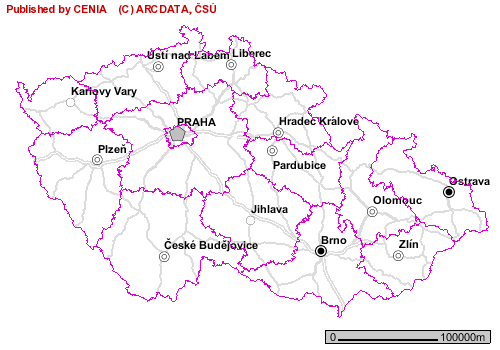 Mapa krajů Urči jejich