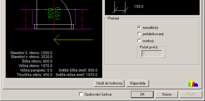 Zde můžeme zadávat parametry překladu.