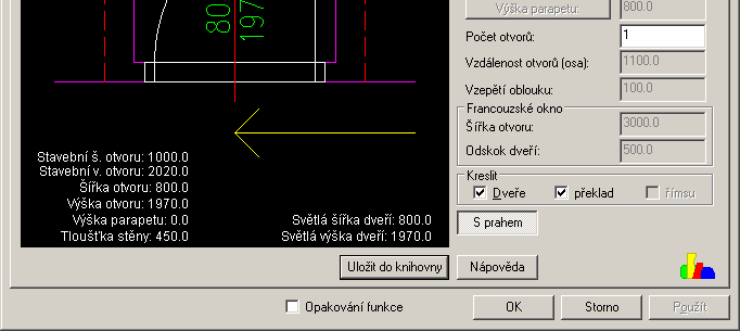 V roletce určíme tvar otvoru.