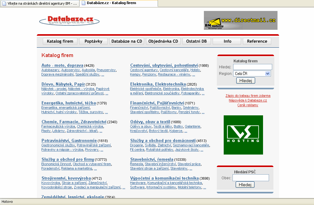 Příloha 4 - Vzhled stránky www.databaze.