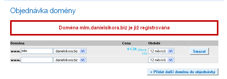 4. Zvolte si znění první části Vaši příští subdomény (může to být Vaše jméno nebo jakékoli jiné smysluplné slovo).