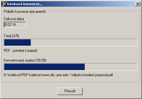 Příloha B: Uživatelské dokumentace k programům B1 Batch PDF/PS to plain-text convertor Program se spouští souborem BatchConvertor.exe na platformě Windows.