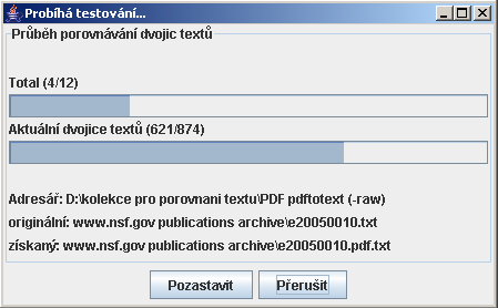 B2 Porovnání kvality konverze utilit Program se spouští souborem start.bat, který obsahuje příkaz java -jar porovnani.jar, který slouží pro spuštění javovské aplikace z archívu JAR.