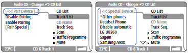 Jedná se o mobilní telefony LG U8360, Sagem, a dále Samsung A9xx, D500, Z300, Z500 a Z310. Seznam všech podporovaných mobilních telefonů lze nalézt na internetové adrese http://www.mobridge.