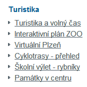 předdefinované mapy Projekt Turistika s