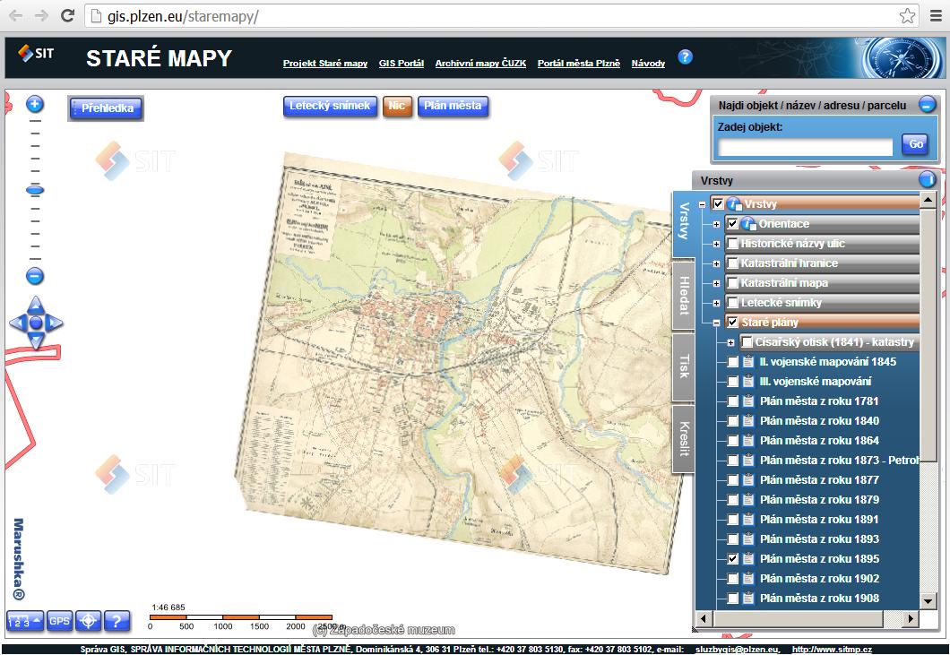 Praktické ukázky aplikací GIS Historické mapy