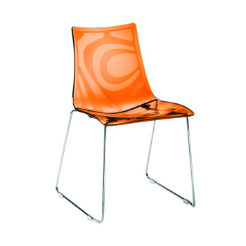 2265 WAVE chair podnož chrom / BALENÍ 2 ks / box MATERIÁL / POTAH polykarbonát - 2 barvy transparentní + ecru, transparentní + oranžová, transparentní + červená, transparentní + písková,