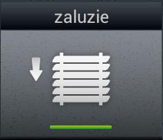 e) Žaluzie/rolety/markýzy V Seznamu Žaluzie můžete jednoduše ovládat žaluzie, rolety, garážová vrata, vjezdové brány a všechna zařízení ovládané pohony, které se mohou otáčet