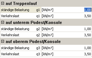 Uložení/podesta Pro obě uložení schodiště je nutné zadat následující parametry: - typ uložení, - hodnoty délky od přední hrany schodu k přední hraně uložení L2, L3 (vždy podle typu uložení), - délky