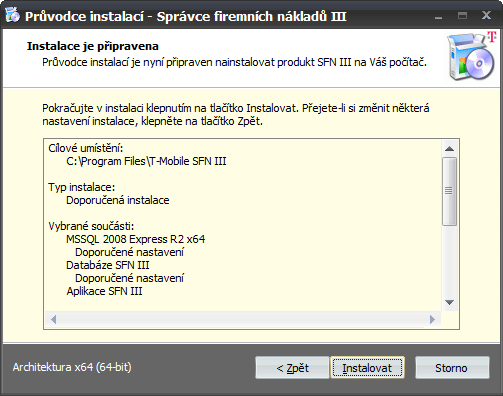 15 8. Volitelně můžete vyplnit informace o Vaší společnosti pro budoucí komunikaci s technickou podporou a pokračujte stiskem tlačítka Další. Instalace - krok 8 - informace o zákazníkovi 9.