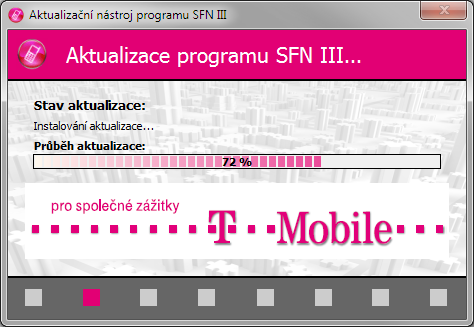 36 Stažení aktualizace Pro správné fungování kontroly aktualizace je potřeba, aby byl počítač připojen na internet a měl přístup na server T-Mobile.