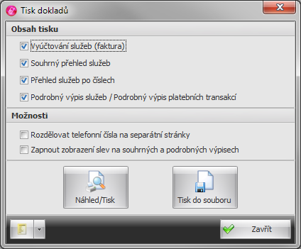 Hlavní moduly 3.2.7 59 Tisk dokladů V modulu doklady lze vybrané doklady a jejich detaily hromadně tisknout nebo uložit do různých formátů na disk.