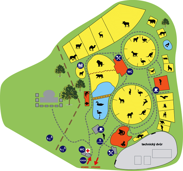 Mapa zoologické zahrady Obr. 5: Mapa Zoologické zahrady Hodonín 8.5 Zoologická zahrada Chleby Historie a rozloha zoo Zoo Chleby byla zaloţena roku 1997.