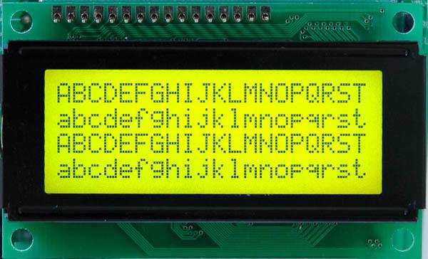 LCD Pro vizualizaci činnosti procesoru byl použit alfanumerický display s řadičem HD 44780. Je použit model s rozměry 20 * 4 znaků.
