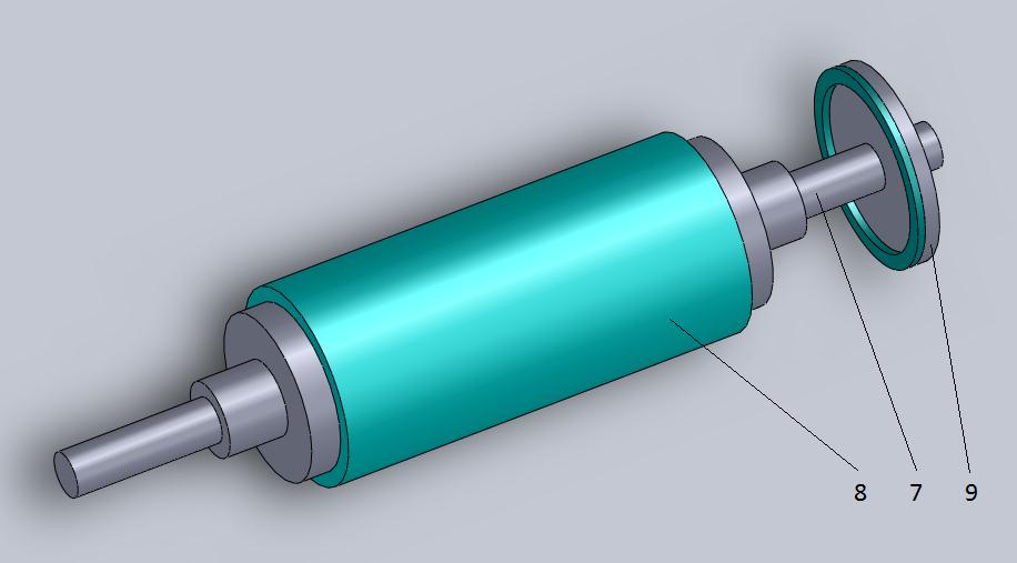 Součástí krytu jsou také ložiska (4). Nechybí zde ani tištěný obvod (5) s elektronikou a snímačem polohy (6). Pohled na samotný stator je na obrázku 3.