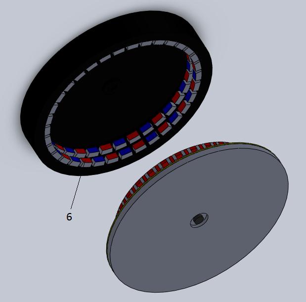 Obr. 3.21 Rotor motorku s transverzálním tokem Obr. 3.22 Stator motorku s transverzálním tokem 3.5.