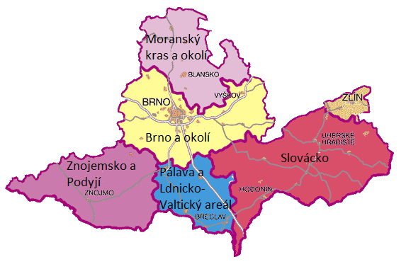 Obrázek č. 6.2 - Národopisné oblasti Zdroj dat: Czechtourism, vlastní úprava Obrázek 6.