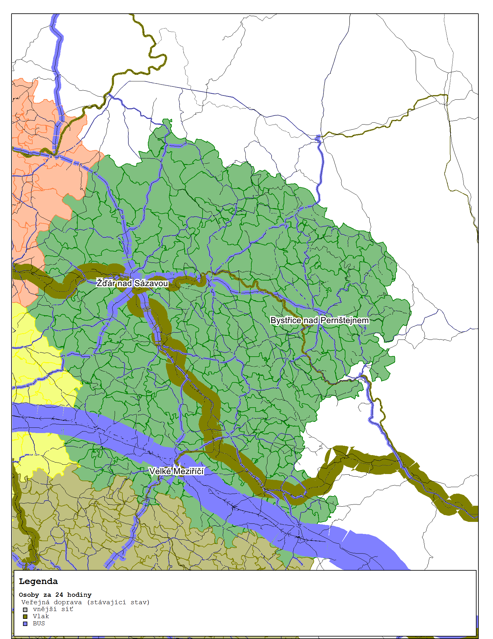 Obrázek 12 Pentlogram dopravních zátěží VD okresu Žďár