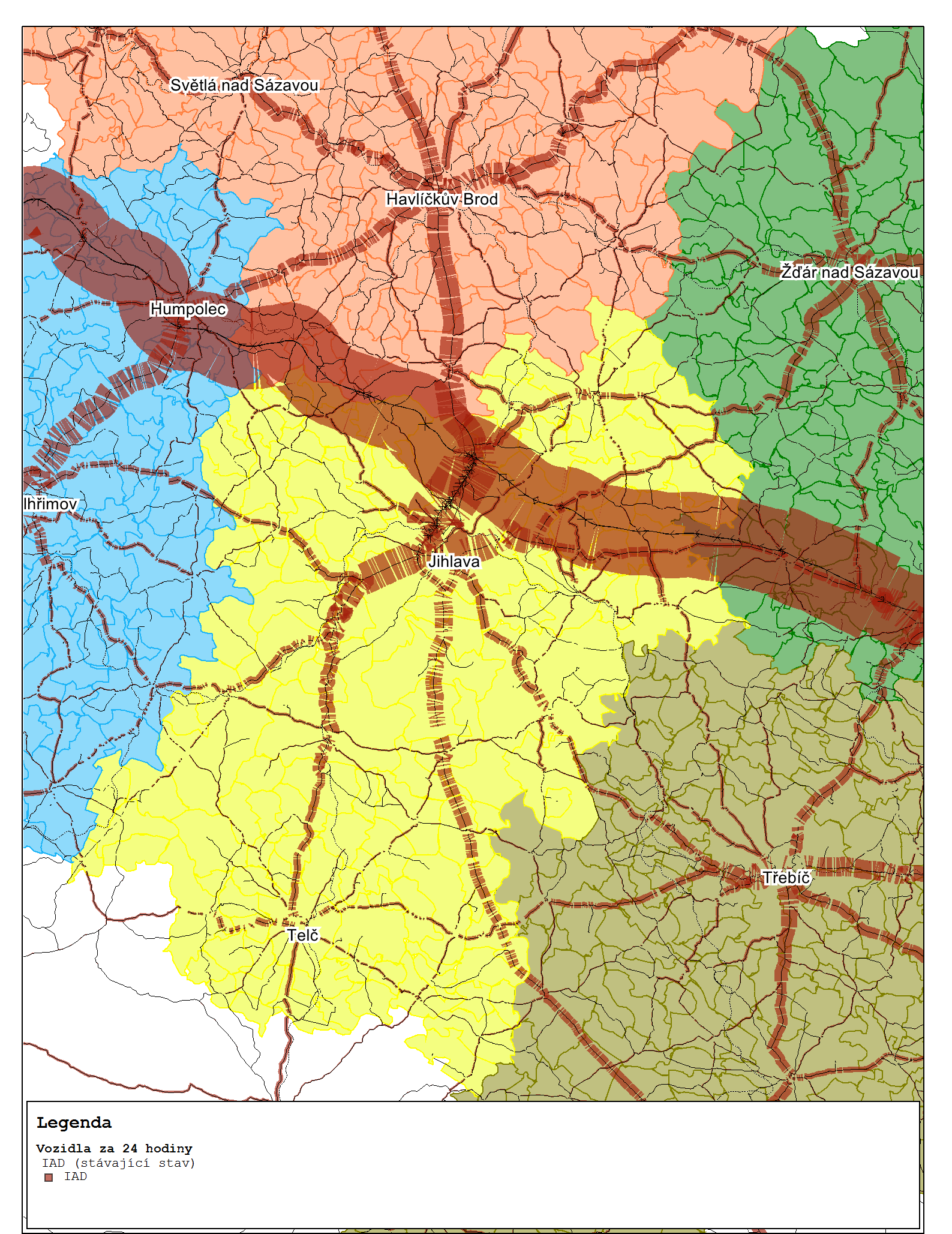 2.1 Okres Jihlava Obrázek 3 Pentlogram dopravních zátěží