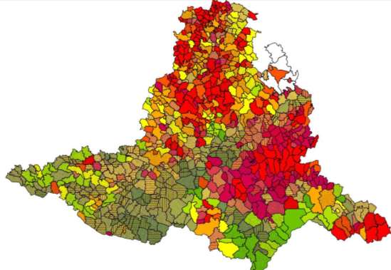 Obr. 22 Potenciální ohrožení půdy vodní erozí na území JMK Zdroj: Koncepce ochrany přírody JMK, 2004 Z obrázku výše je patrné, že katastrální území severních a severozápadních partií JMK, kde se