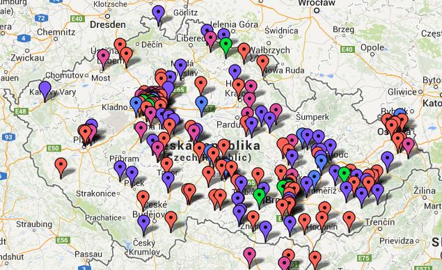 Zdroj: ASEP, 2013 Obr. 21 Mapa dobíjecích míst v ČR (stav listopad r.