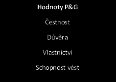 3 CHARAKTERISTIKA SPOLEČNOSTI PROCTER&GAMBLE V roce 2005 společnost působila na trzích více než 160 zemí a zaměstnávala přes 5 000 zaměstnanců.