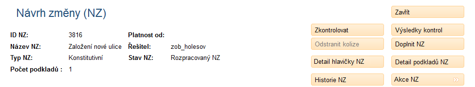 V detailu NZ v horní části obrazovky je zřetelně vyznačeno Počet podkladů: