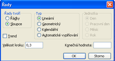 3. PRÁCE S ŘADAMI A PODMÍNĚNÉ FORMÁTOVÁNÍ Cíl: Naučit se pracovat s řadami a používat podmíněné formátování.