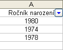 Příklad vlastního filtru: chceme vyfiltrovat ročníky od 1970 do 1985 včetně 1970 a 1985 Použijeme automatický filtr a v roletce zvolíme vlastní Otevře