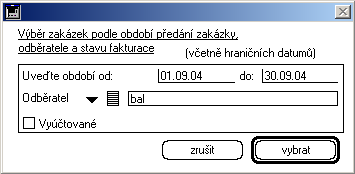 Pozn.: Více zakázek lze naráz označit např. tak, že se přidrží klávesa CTRL a myší se označují potřebné zakázky.