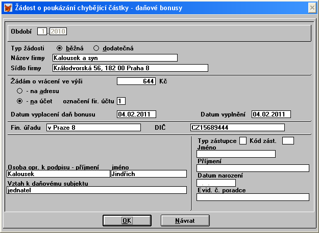 Ostatní volby 6.2. Aktualizované formuláře 6.2.1.