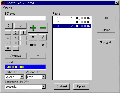 Domovník - klient 59 60 Domovník - klient Kalkulačka V programu je zabudován účetní kalkulátor s páskou.