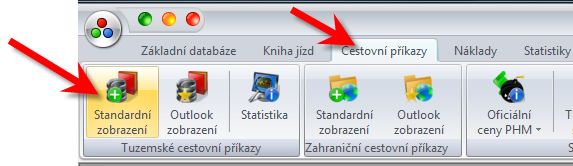 Cestovní příkazy Cestovní příkazy Knihu jízd můžete využít pro snadné vytváření cestovních příkazů. Výběr vozidla V seznamu vozidel označte vozidlo, které bylo použito ke služební cestě.