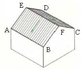 Obr.3.1 sedlová střecha [5] Obr. 3.2 sedlová střecha Obr. 3.3 sedlová střecha v KP Okapy tvoří úsečka AB a úsečka CD. Štíty tvoří úsečka AD a úsečka BC. Šipky označují směr odtoku vody.