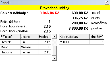 PANEL+ Skvělý přehled provedené údržby rovnou v okně Hlášení V celkovém přehledu hlášení najdeme nově funkci rychlého přehledu provedené údržby k aktuálnímu hlášení.