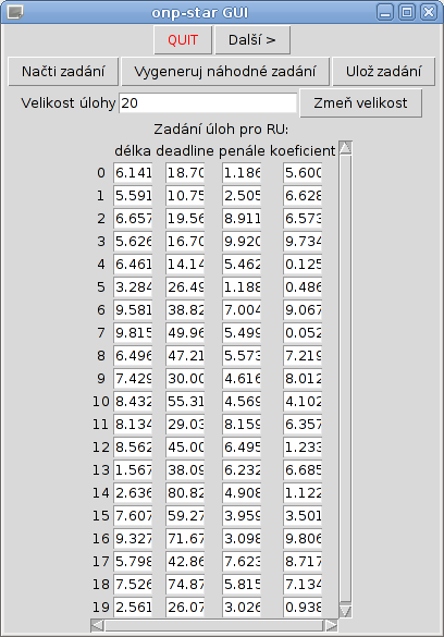 29 Obrázek 4.5: Zadání úloh pro RU 4.4 Průběžné informace o výpočtu a výsledné řešení Po spuštění probíhá vlastní výpočet (viz obrázek 4.