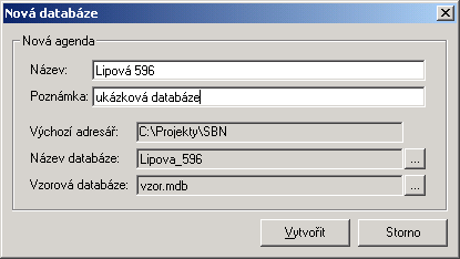 Vytvoření vlastní databáze V menu Nástroje vyberte funkci Připojení dat. V panelu nástrojů tohoto okna klikněte na ikonu Nový záznam v podobě malého bílého listu (první ikona z leva).