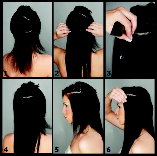 4) CLIP-IN VLASY Kouzlo této metody je v prodloužení vlasů v pohodlí domova, bez potřeby kadeřnice. Podstata metody spočívá v připevnění šesti až osmi pásů vlasů pomocí speciálních sponek.