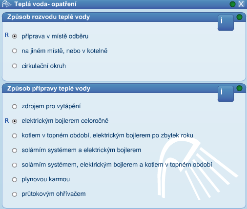 Teplá voda Zde je nutné opět zadat počet osob žijící v domácnosti. Vzhledem k tomu, že se jedná o dvougenerační dům, žijí zde dvě rodiny v celkovém počtu 7 osob.