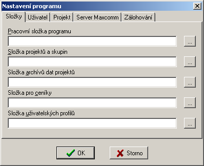 Správce uživatelů se zobrazí volbou menu Uživatel/Správce uživatelů. Účet Administrator je pevný účet nelze ho odstranit. Program může mít libovolné množství uživatelských účtů.