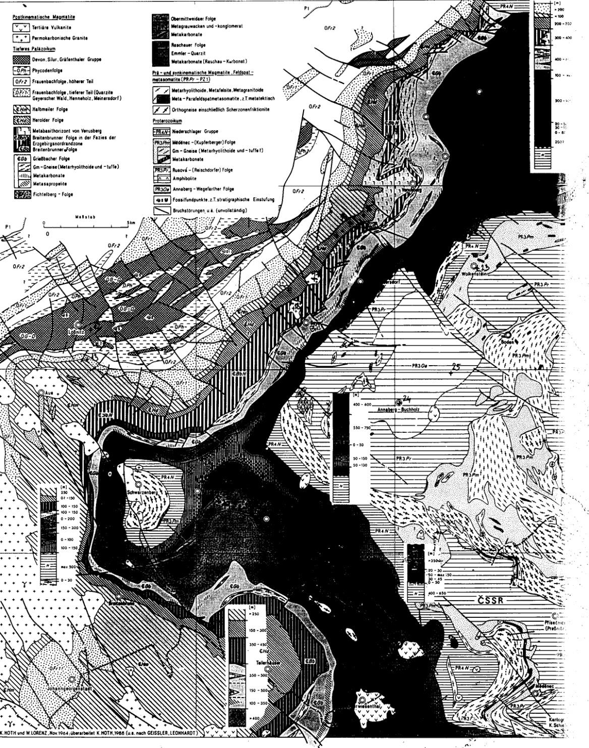 Geologická mapa centrální části