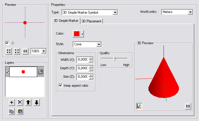 2.5.2 ArcScene V ArcScene jsou stejné moţnosti výběru a změny kartografických vyjadřovacích prostředků jako v prostředí ArcMap (v obou nástrojích jsou pouţívána data společnosti ARCDATA Praha, s.r.o.).