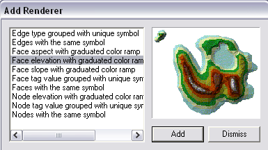 Obr. 13: Výběr funkce Face elevation with graduated color ramp Při pokládání vrstev na model TIN nastal u některých vrstev problém.